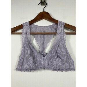 Victoria’s Secret Lace Racerback Bralette Lavender Gray Size Large